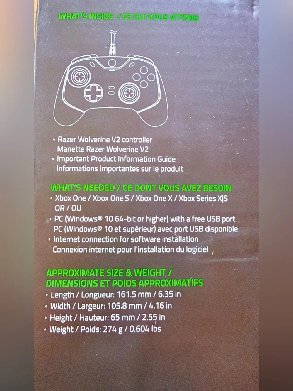 Razer Wolverine V2 White Wired Xbox Series Controller